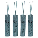 Lesezeichen Set aus Leder mit Blumenmotiv