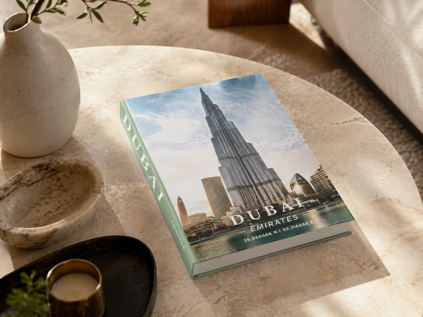 Deko Buch Dubai – Dekobuch moderne Skyline für Bücherstapel & Wohnzimmer Deko