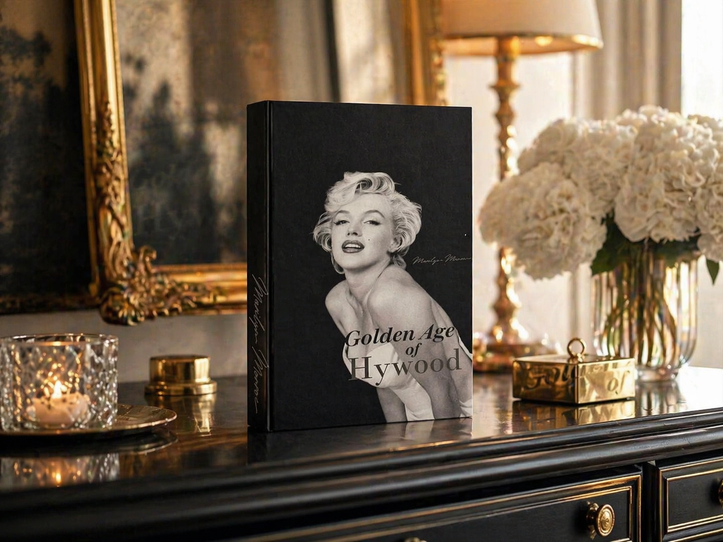 Deko Buch Marilyn Monroe – Dekoratives Buch Lifestyle auf Sideboard & Kommode