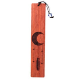 Lesezeichen Holz Mond und Feder