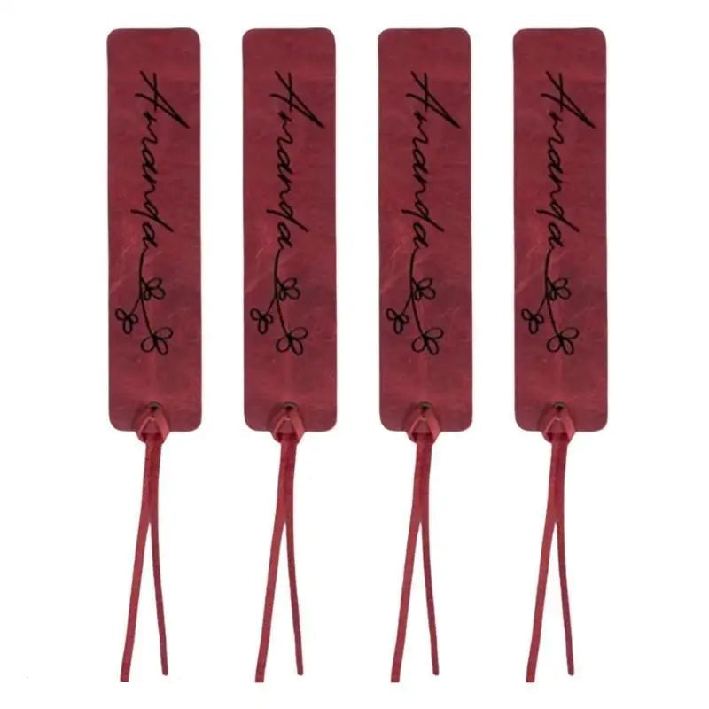 Lesezeichen Set aus Leder mit Blumenmotiv