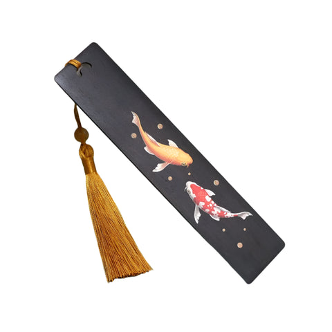 Lesezeichen Holz Koi-Fische