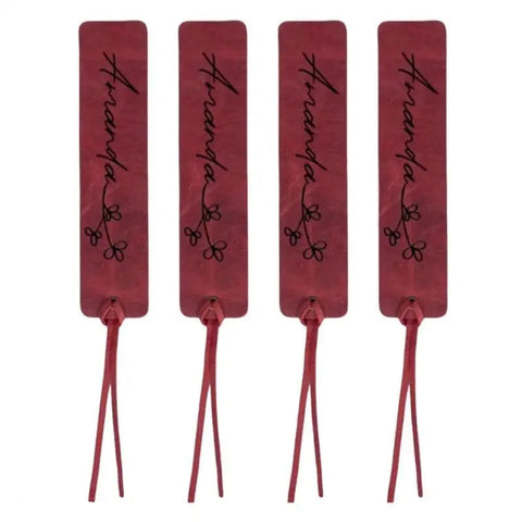 Lesezeichen Set aus Leder mit Blumenmotiv