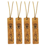 Lesezeichen Set aus Leder mit Blumenmotiv
