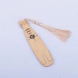 Lesezeichen Holz Katze