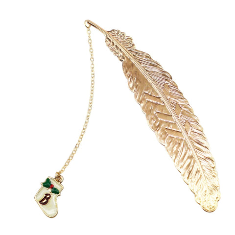 Lesezeichen Weihnachtssocke Goldfeder