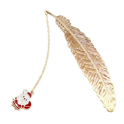 Lesezeichen Weihnachtsmann Goldfeder