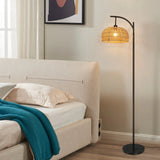 Rattan Leselampe Stehlampe