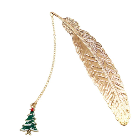 Lesezeichen Tannenbaum Goldfeder