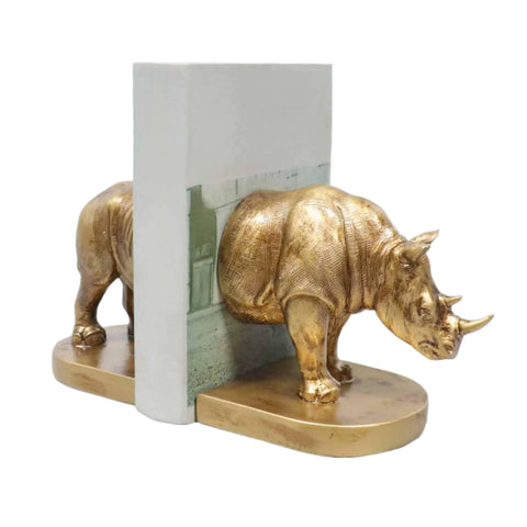 Buchstütze Nashorn