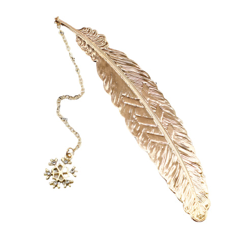 Lesezeichen Schneeflocke Goldfeder